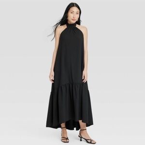 A new day black halter Hilo midi dress size Medium